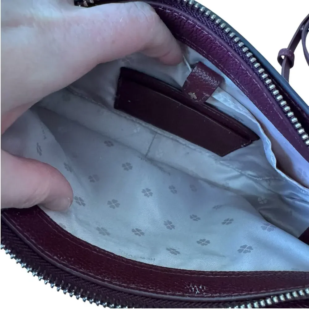 Kate Spade New York margaux leopard medium convertible crossbody bag Burgundy